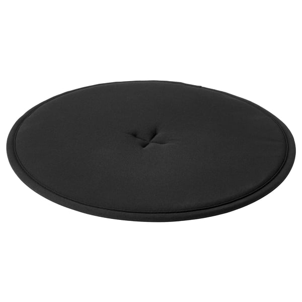 STRÅFLY Cojín para silla, negro, 36 cm