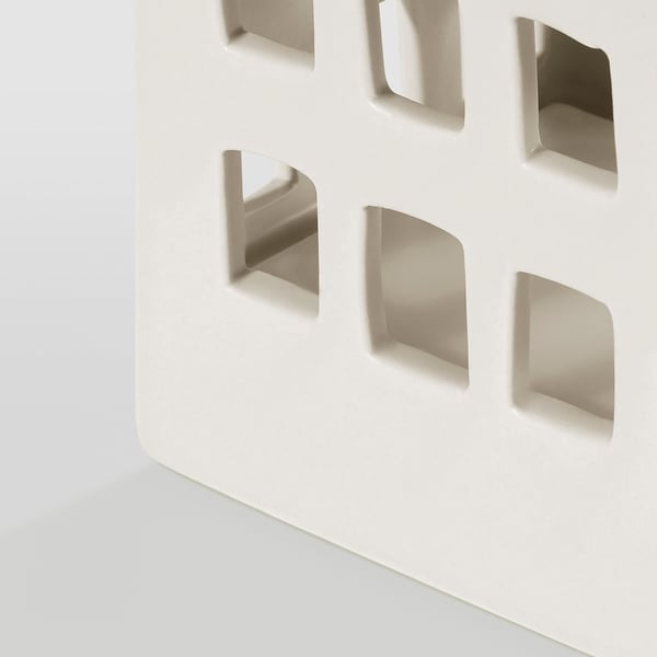 STRÅLA Adorno mesa LED, a pilas casa/cerámica blanco, 16 cm