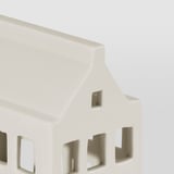 STRÅLA Adorno mesa LED, a pilas casa/cerámica blanco, 16 cm