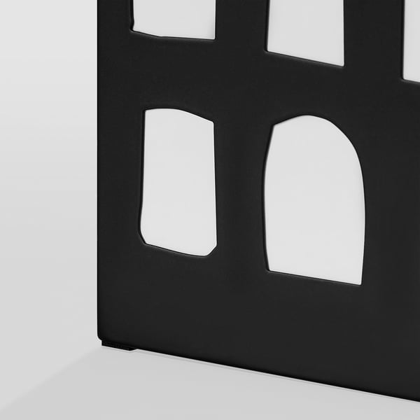 STRÅLA Adorno mesa LED, casa/metal negro, 34 cm