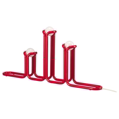 STRÅLA Candelabro LED, metal rojo