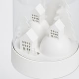 STRÅLA Lámpara de mesa LED, a pilas campana/pueblo blanco, 18 cm
