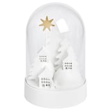 STRÅLA Lámpara de mesa LED, a pilas campana/pueblo blanco, 18 cm