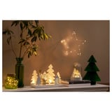 STRÅLA Lámpara de mesa LED, a pilas campana/pueblo blanco, 18 cm