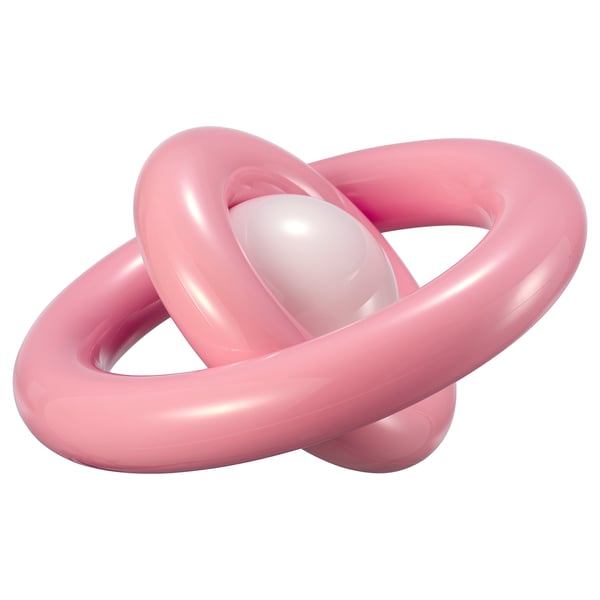 STRÅLA Lámpara de mesa LED, plástico/a pilas rosado