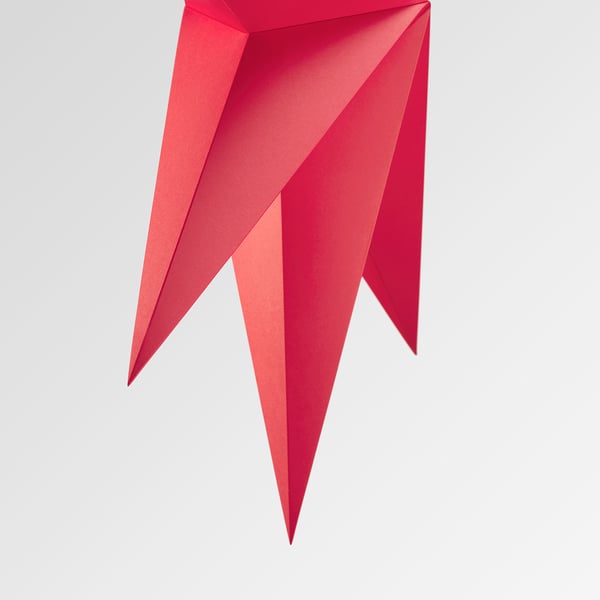 STRÅLA Pantalla para lámpara, rojo, 90 cm