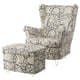 STRANDMON Funda para sillón/apoyapiés, Ribersborg gris oscuro/beige