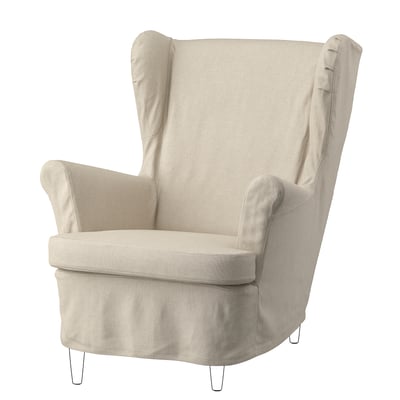 STRANDMON Funda para sillón con respaldo alto, Risane natural