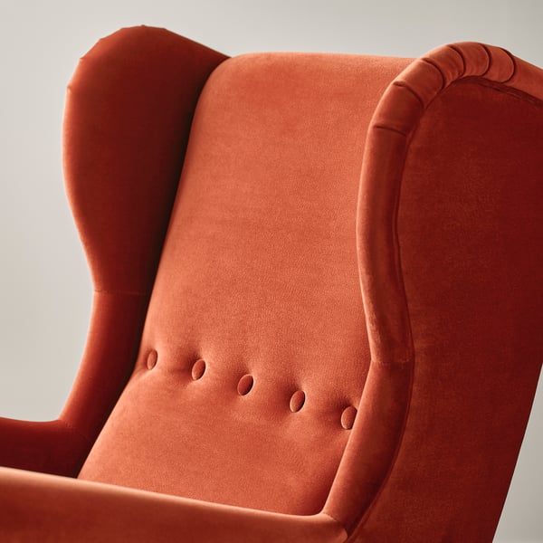 STRANDMON Sillón con apoyapiés, Tommaboda borgoña