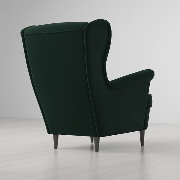 STRANDMON Sillón con respaldo alto, Djuparp verde oscuro