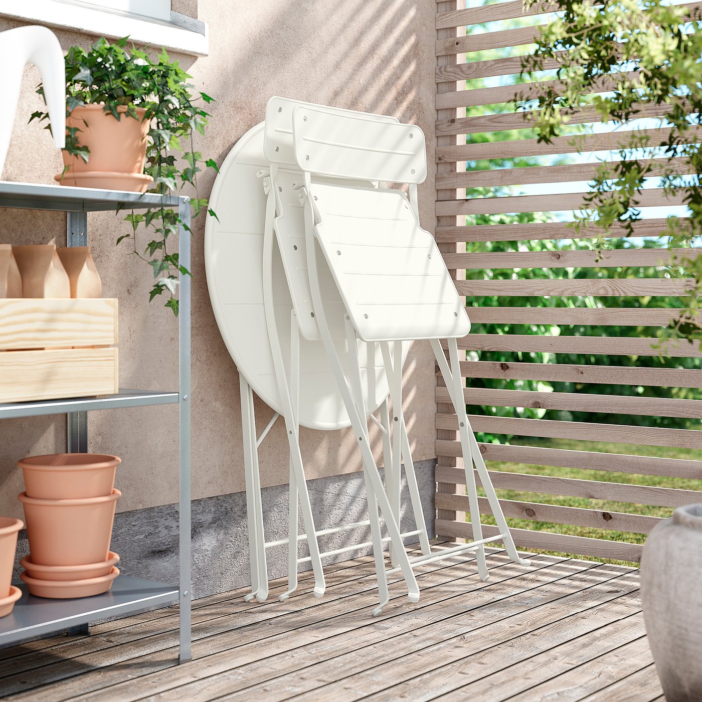 SUNDSÖ Mesa, color hueso ext, 65 cm - IKEA Chile