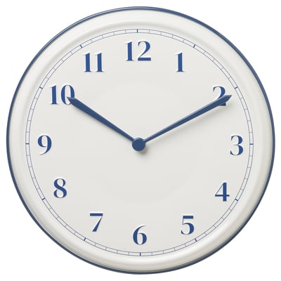 SYKOMORLÖNN Reloj de pared, blanco/azul, 30 cm