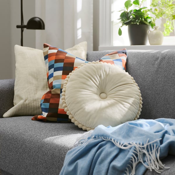 SYRENBUSKE Cojín, beige, 36 cm