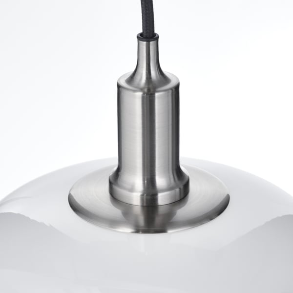 TÄLLBYN Lámpara de techo, 3 luces, niquelado/blanco vidrio, 89 cm