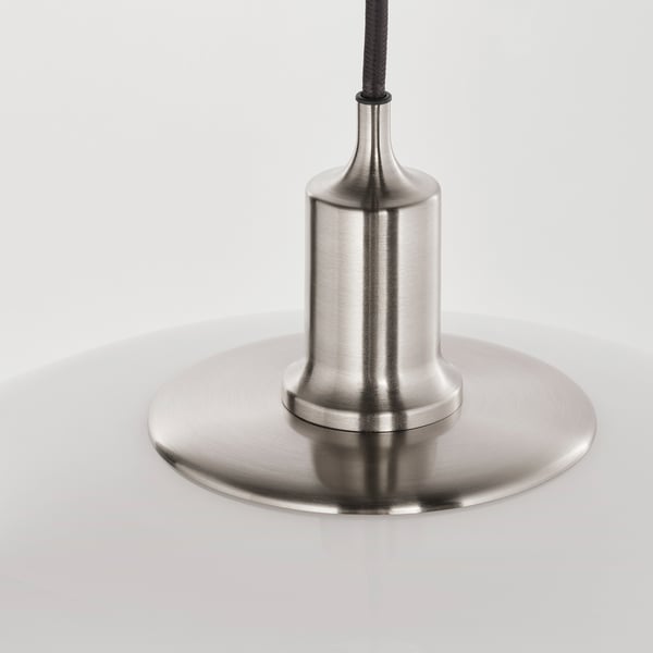 TÄLLBYN Lámpara de techo, niquelado/blanco vidrio, 40 cm