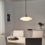 TÄLLBYN Lámpara de techo, niquelado/blanco vidrio, 40 cm
