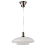 TÄLLBYN Lámpara de techo, niquelado/blanco vidrio, 40 cm