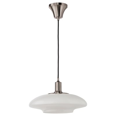 TÄLLBYN Lámpara de techo, niquelado/blanco vidrio, 40 cm