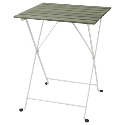 TÄRNÖ Mesa para terraza, blanco/verde, 55x54 cm
