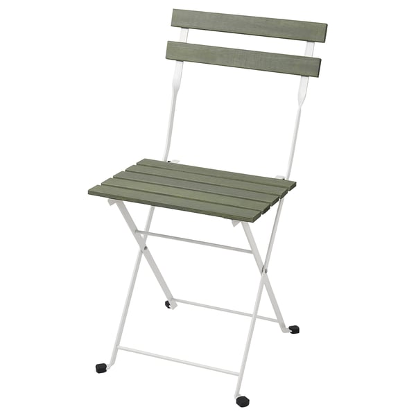 TÄRNÖ Silla para terraza, plegable blanco/verde