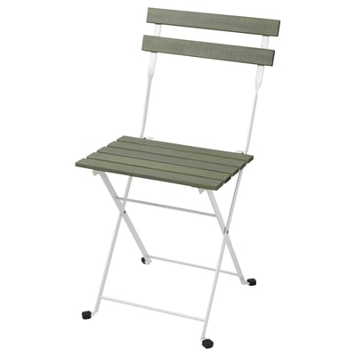 TÄRNÖ Silla para terraza, plegable blanco/verde