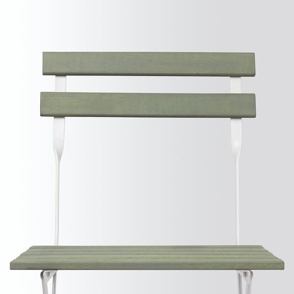 TÄRNÖ Silla para terraza, plegable blanco/verde