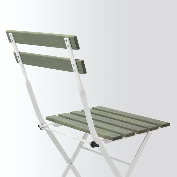 TÄRNÖ Silla para terraza, plegable blanco/verde