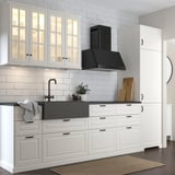 TALLSJÖN Lavaplatos simple con frente visto, gris osc/efecto piedra, 80x65 cm