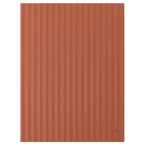 TERRSJÖ Puerta, ocre rojizo Diseño de ondas, 60x80 cm