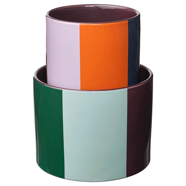 TESAMMANS Florero/macetero, set de 2, multicolor