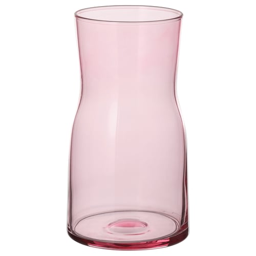 TIDVATTEN Florero, rosado, 17 cm