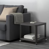 TINGBY Mesa lateral con ruedas, gris, 50x50 cm