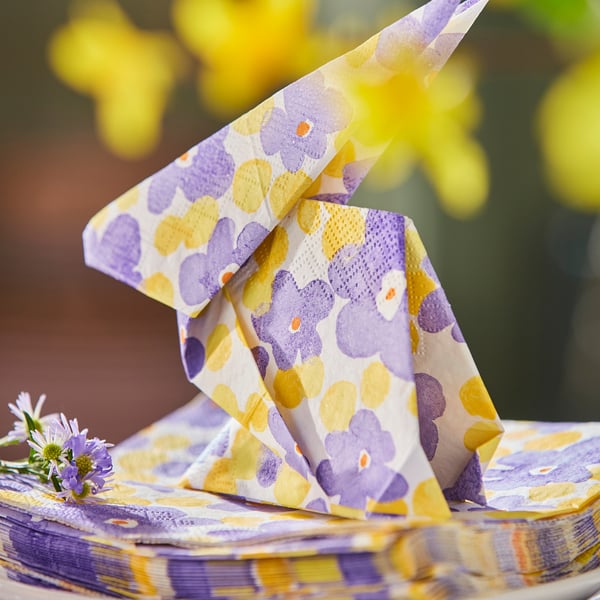 TJÄRLEK Servilleta de papel, flor, 33x33 cm