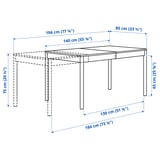 TONSTAD Mesa extensible, café chapa de roble teñida, 140/196x85 cm