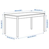 TONSTAD / TONSTAD Juego de comedor con 4 sillas, chapa roble/Bomstad café dorado efecto roble, 150x80 cm