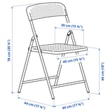 TORPARÖ Juego de terraza plegable 4 sillas, blanco/blanco, 130x74 cm