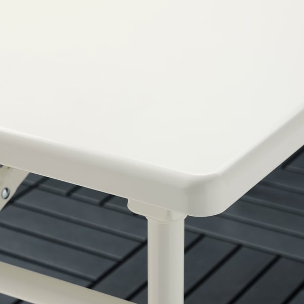 TORPARÖ Mesa para terraza, blanco/plegable, 130x74 cm