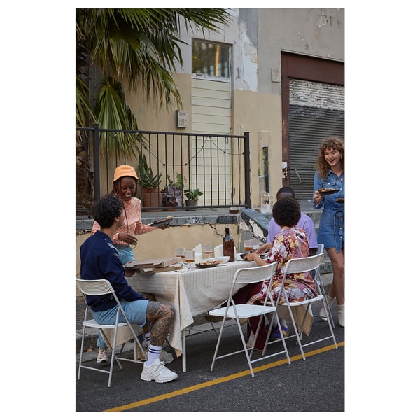 TORPARÖ Silla para terraza, plegable blanco/gris