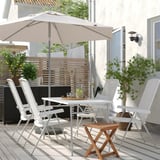 TORPARÖ Silla reclinable para terraza, blanco/gris
