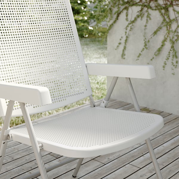 TORPARÖ Silla reclinable para terraza, blanco/gris