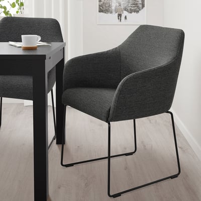 TOSSBERG Silla, metal negro/gris