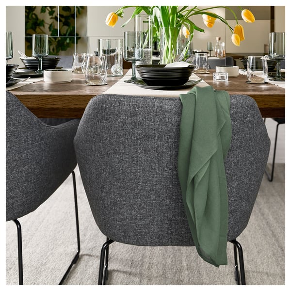 TOSSBERG Silla, metal negro/Gunnared Gris oscuro