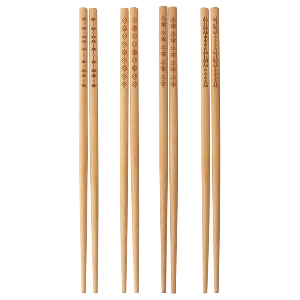 TREBENT Palillos, set de 4, bambú