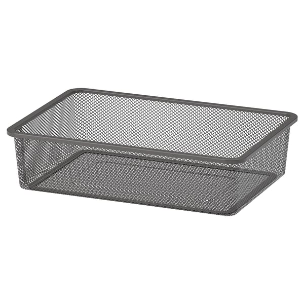 TROFAST Caja de rejilla, Gris oscuro, 42x30x10 cm