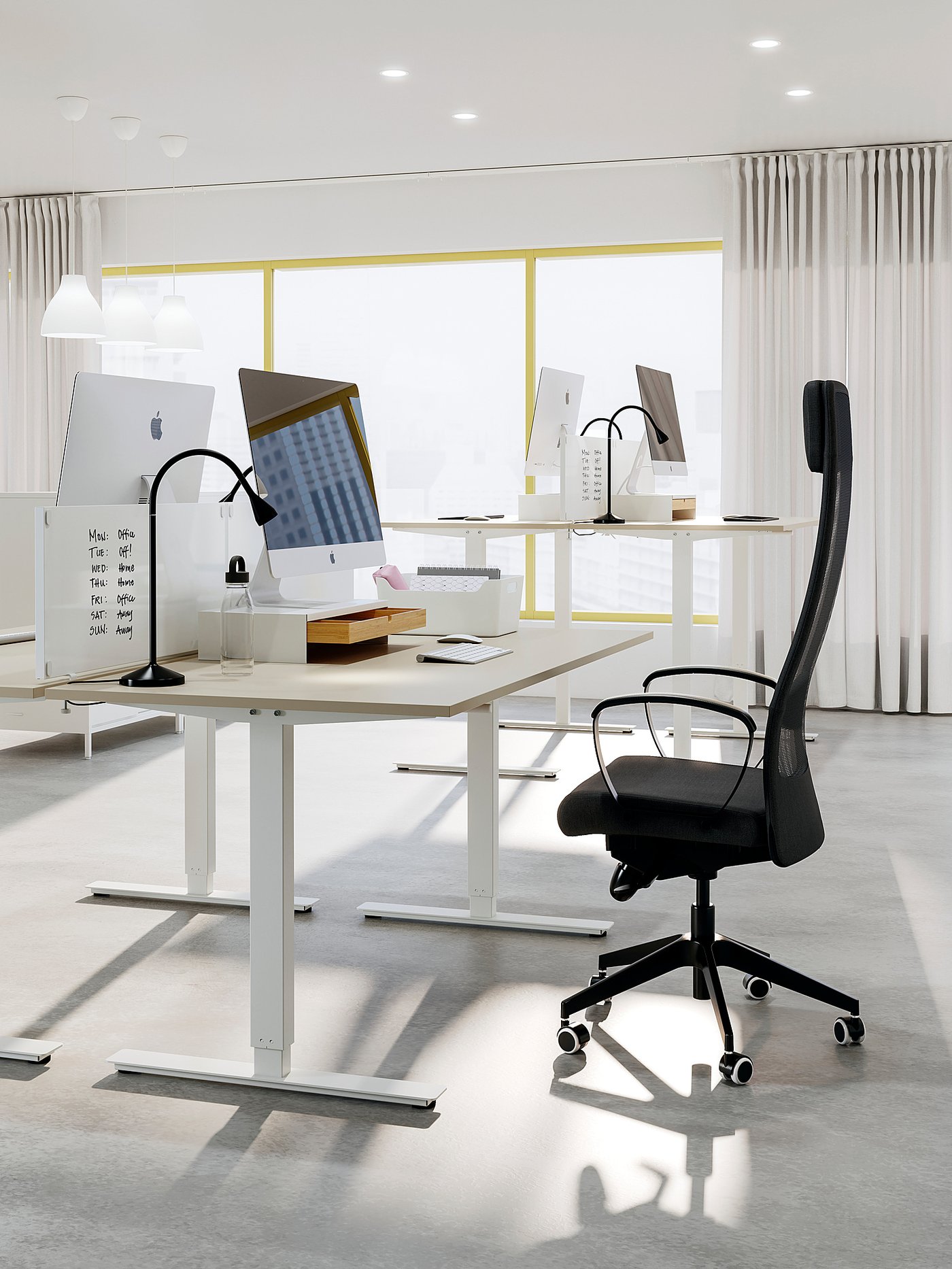 TROTTEN Base de mesa regulable, blanco, 120/160 cm - IKEA Chile