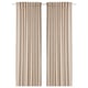 TRYSTÄVMAL Cortina, 1 par, beige/blanco/flores con cinta de fruncir, 145x250 cm