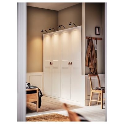 TVÄRDRAG Iluminación de mueble, negro/regulación de intensidad luminosa