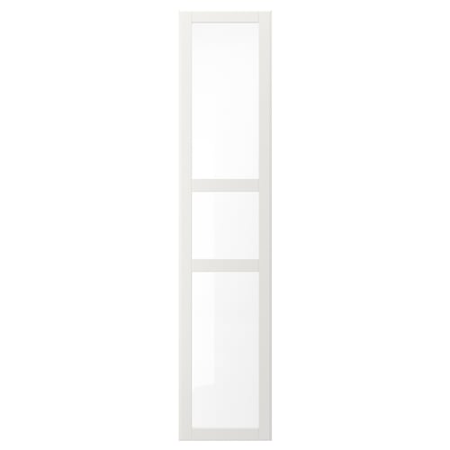 TYSSEDAL Puerta con bisagras, blanco/vidrio, 50x229 cm