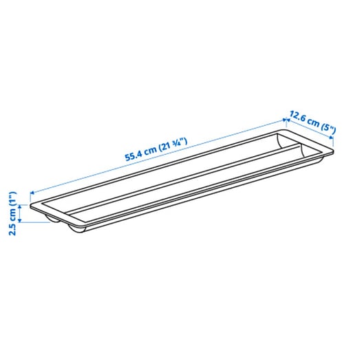 UPPDATERA Organizador para cajón, gris, 60 cm