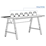 UTESPELARE Escritorio gamer, laminado efecto fresno/gris, 160x80 cm